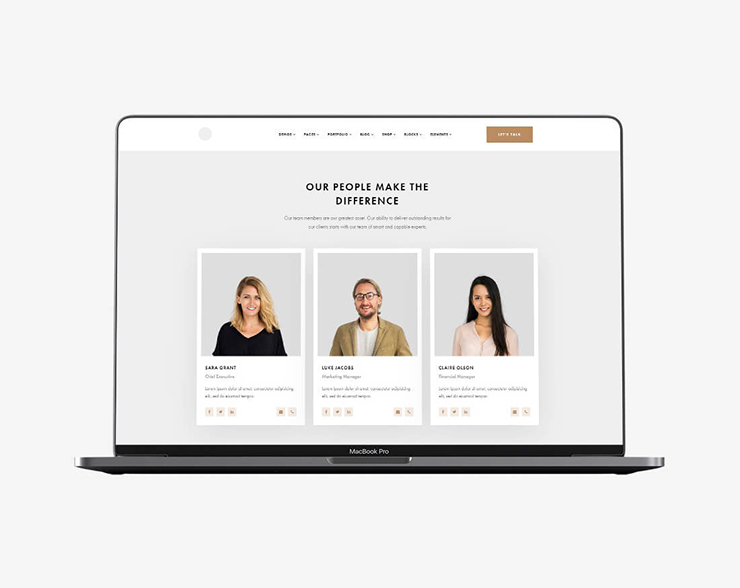 вебсайт на екрані ноутбука